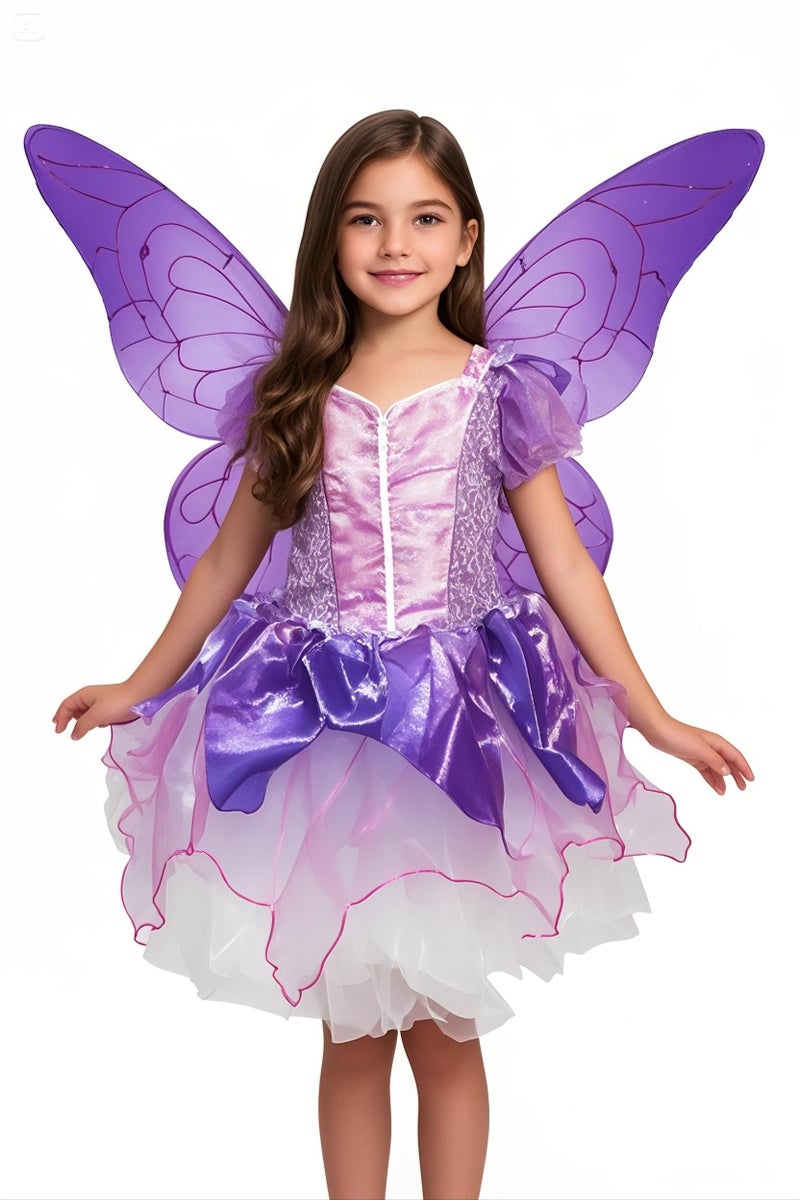 Petitebella Fairy Costume Dress 1-10y (Purple, 6-8 Years) - Image 2